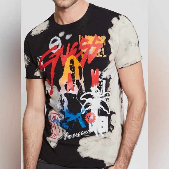 New GUESS Slim fit Graphic Tee SZ S - Picture 10 of 12